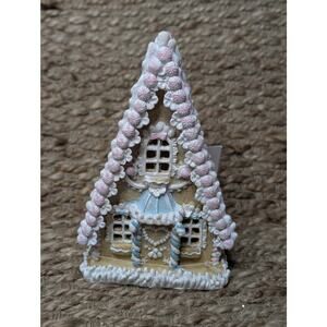 NEW! Christmas Gingerbread House Pink Pastel Light Up Holiday Tabletop Decor